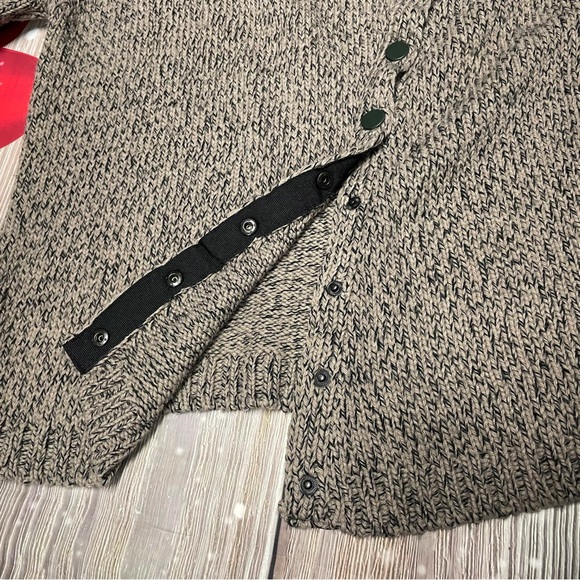 Zara Mockneck Pullover Sweater Asymmentrical Front Buttons - Picture 10 of 11